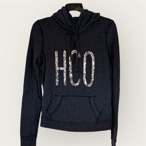 Hollister Blue Hoodie with Logo Patch Size S